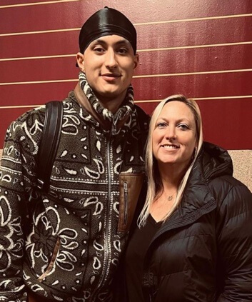 Karri Kuzma with her son, Kyle Kuzma.